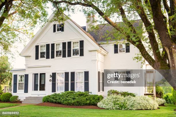 traditional clapboard house in chatham massachusetts usa - weatherboard stock pictures, royalty-free photos & images