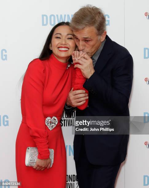 Actors Hong Chau and Christoph Waltz attend the BFI Patron's Gala and UK Premiere of "Downsizing" during the 61st BFI London Film Festival at the...