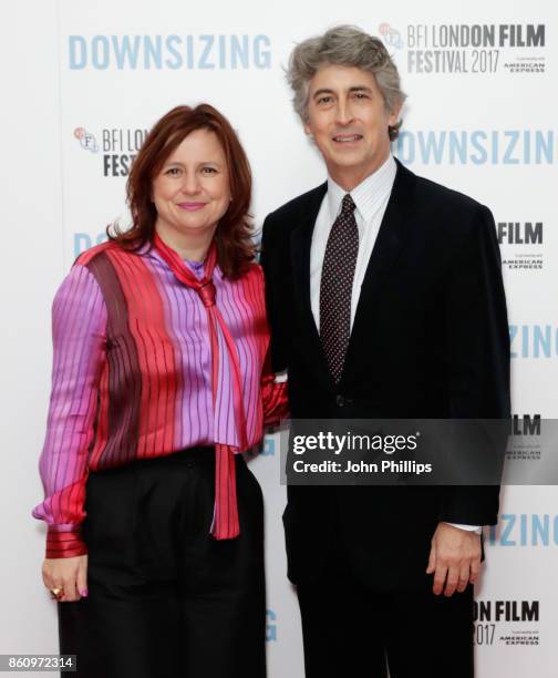 Festival director Clare Stewart and director Alexander Payne attend the BFI Patron's Gala and UK Premiere of "Downsizing" during the 61st BFI London...