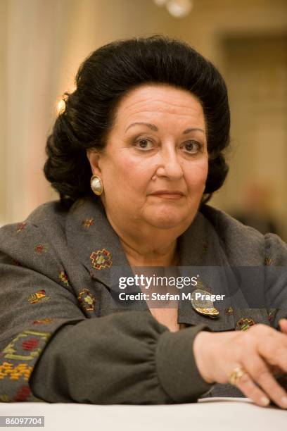 Photo of Montserrat CABALLE; Posed portrait of opera singer Montserrat Caballe at the Hotel Bayerischer Hof