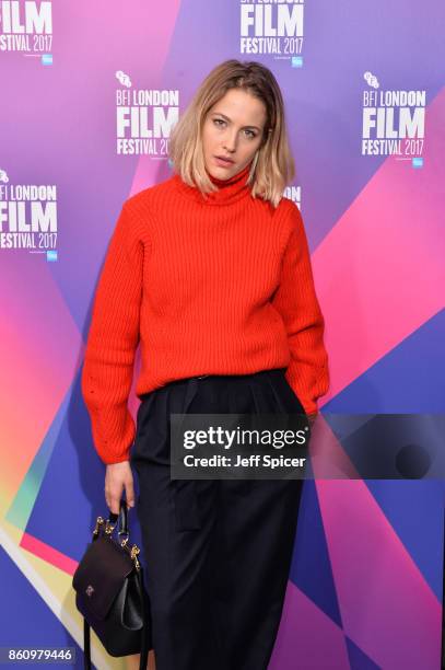 Tess Ward arrives at the Premiere of Jane during the 61st BFI London Film Festival at Picturehouse Central on October 13, 2017 in London, England.