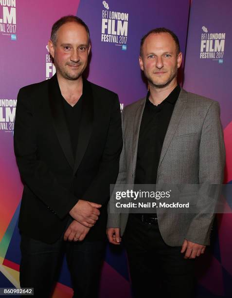 Directors Max Pugh and Marc J Francis attend the screening of "Walk With Me" during the 61st BFI London Film Festival at the Empire Haymarket on...
