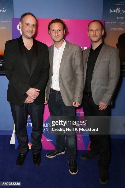 Director Max Pugh, producer Nick Francis and director Marc J Francis attend the screening of "Walk With Me" during the 61st BFI London Film Festival...