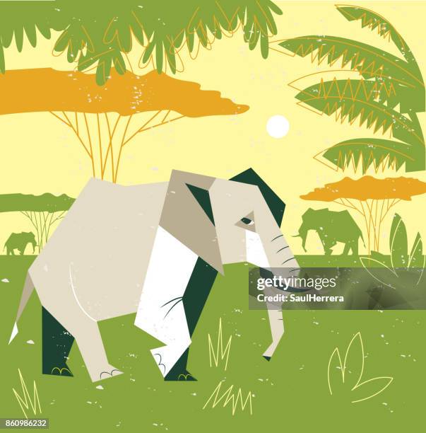 elephant - indian elephant stock illustrations