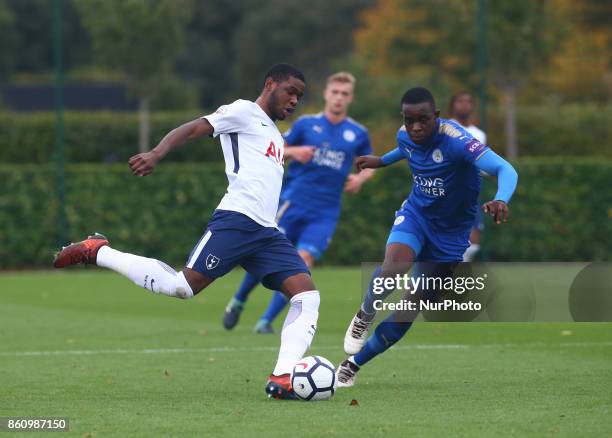 Japhet Tanganga of Tottenham Hotspur Under 23s during Premier League 2 Div 1 match between Tottenham Hotspur Under 23s against Leicester City Under...