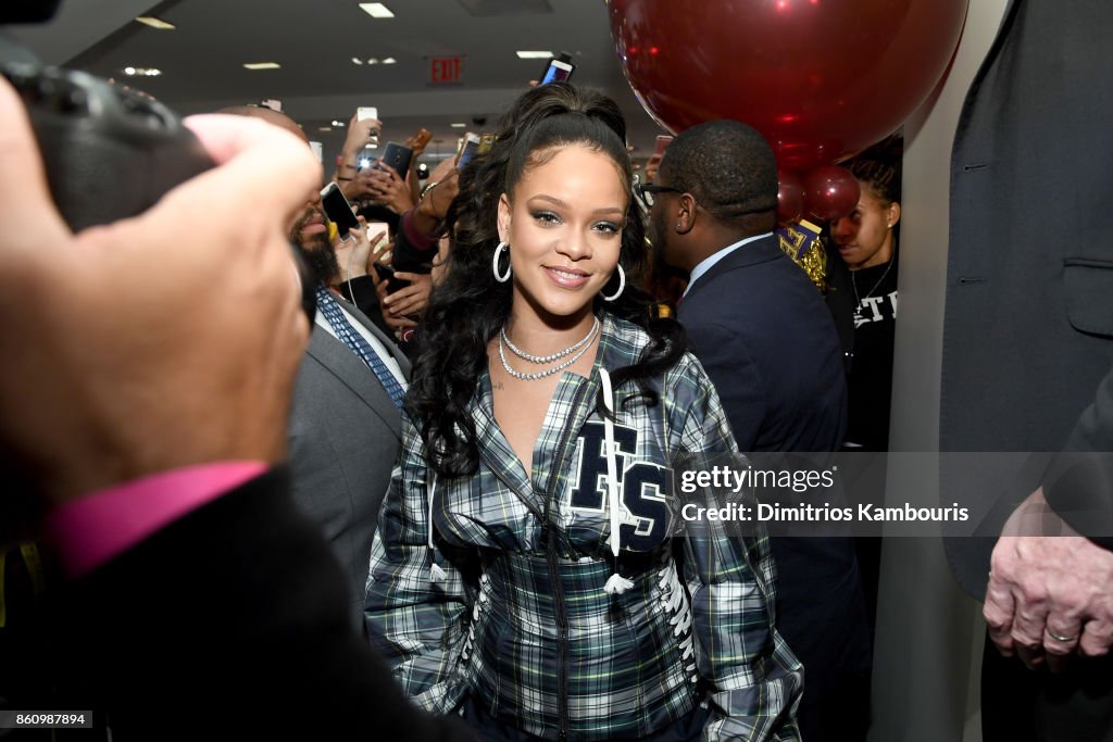 Rihanna Hosts Pep Rally To Celebrate Launch Of The AW17 FENTY PUMA By Rihanna Collection At Bloomingdales On 59th Street