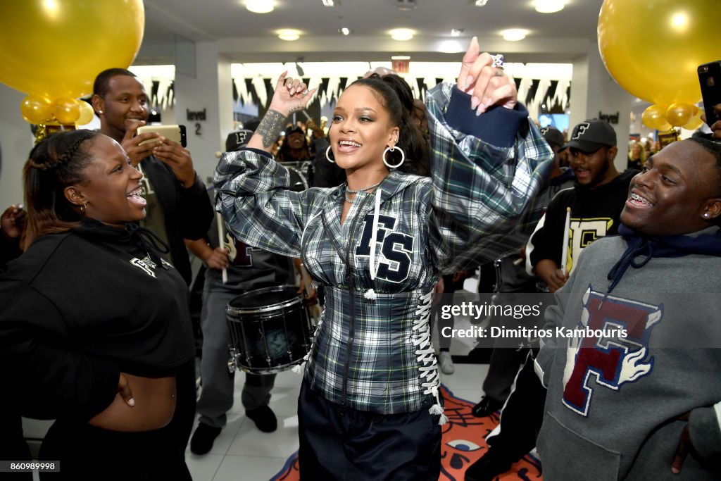 Rihanna Hosts Pep Rally To Celebrate Launch Of The AW17 FENTY PUMA By Rihanna Collection At Bloomingdales On 59th Street