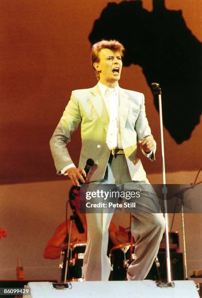 Photo of David BOWIE, performing live onstage at Live Aid