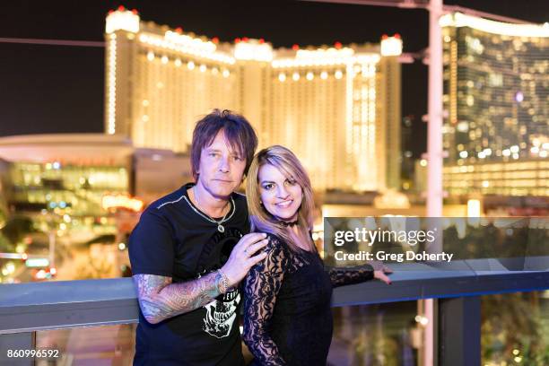 Guitarist Billy Morrison and Alexa Apsey attend the Kira Reed and Taimie Hannum Double Birthday Bash at Hard Rock Live Las Vegas on October 12, 2017...