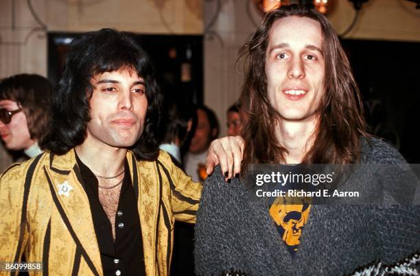 Photo of Todd RUNDGREN and Freddie MERCURY and QUEEN; Freddie Mercury with Todd Rundgren