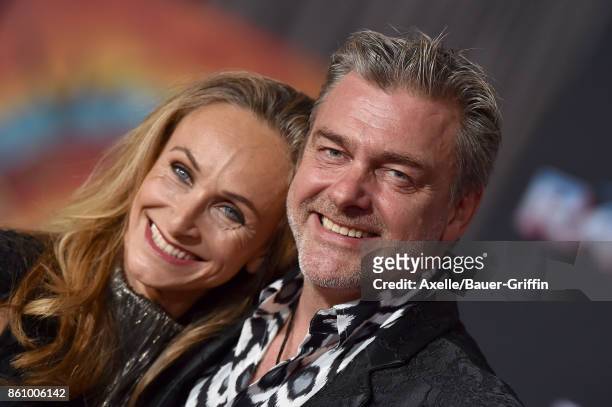 Actor Ray Stevenson and Elisabetta Caraccia arrive at the premiere of Disney and Marvel's 'Thor: Ragnarok' at the El Capitan Theatre on October 10,...