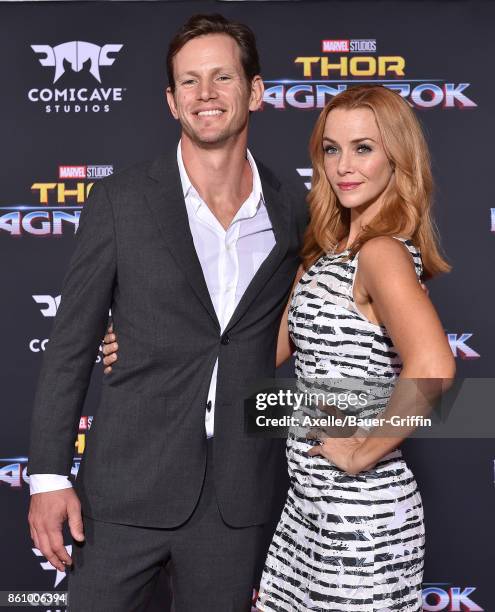 Actors Kip Pardue and Annie Wersching arrive at the premiere of Disney and Marvel's 'Thor: Ragnarok' at the El Capitan Theatre on October 10, 2017 in...