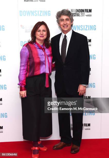 Clare Stewart and Alexander Payne attend the UK premiere of "Downsizing", the BFI Patron's Gala, during the London Film Festival, on October 13, 2017...