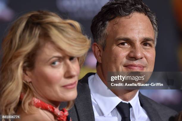 Actor Mark Ruffalo and wife Sunrise Coigney arrive at the premiere of Disney and Marvel's 'Thor: Ragnarok' at the El Capitan Theatre on October 10,...