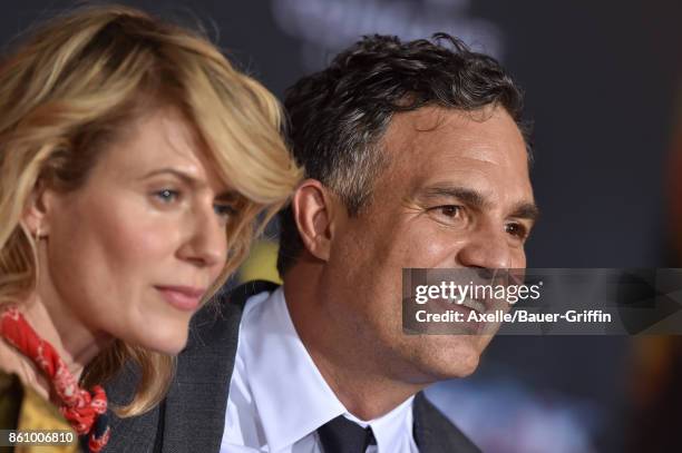 Actor Mark Ruffalo and wife Sunrise Coigney arrive at the premiere of Disney and Marvel's 'Thor: Ragnarok' at the El Capitan Theatre on October 10,...