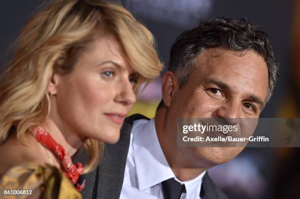 Actor Mark Ruffalo and wife Sunrise Coigney arrive at the premiere of Disney and Marvel's 'Thor: Ragnarok' at the El Capitan Theatre on October 10,...