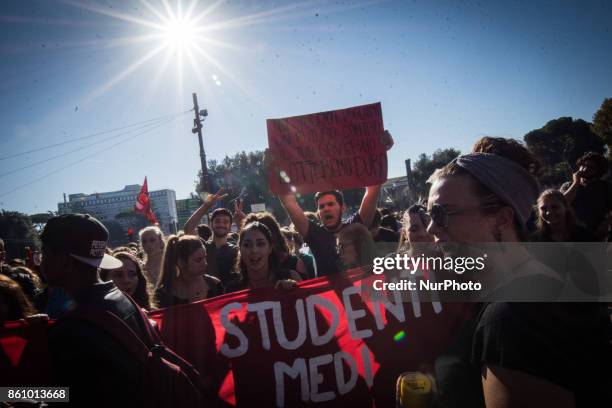 Students protest across Italy Friday against job-placement schemes and against entry exams, as well as demanding more resources for underfunded state...