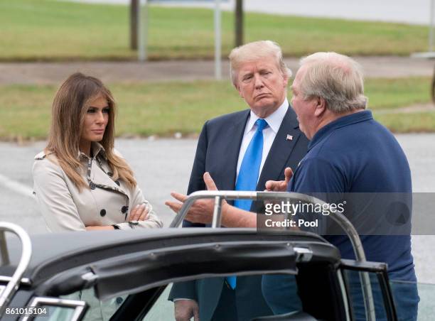 United States President Donald J. Trump and first lady Melania Trump tour the U.S. Secret Service James J. Rowley Training Center October 13, 2017 in...