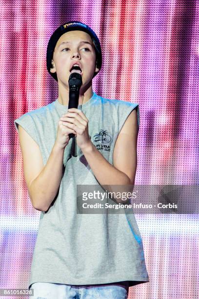 American singer and internet personality Jacob Sartorius performs on stage on October 13, 2017 in Milan, Italy.