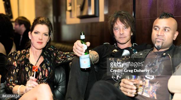 Actress Kira Reed Lorsch, Guitarist Billy Morrison and Drummer Erik Eldenius attend the Kira Reed and Taimie Hannum Double Birthday Bash at Hard Rock...