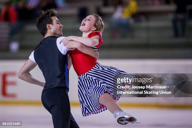 Ellie Fisher and Simon Pierre Malette Paque of Canada compete in the Junior Ice Dance Free Dance during day two of the ISU Junior Grand Prix of...