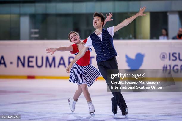 Ellie Fisher and Simon Pierre Malette Paque of Canada compete in the Junior Ice Dance Free Dance during day two of the ISU Junior Grand Prix of...