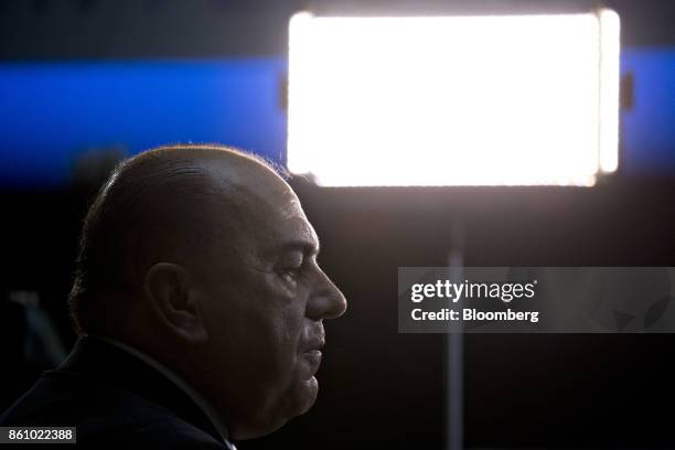Axel Weber, chairman of UBS Group AG, speaks during a Bloomberg Television interview at the International Monetary Fund and World Bank Group Annual...