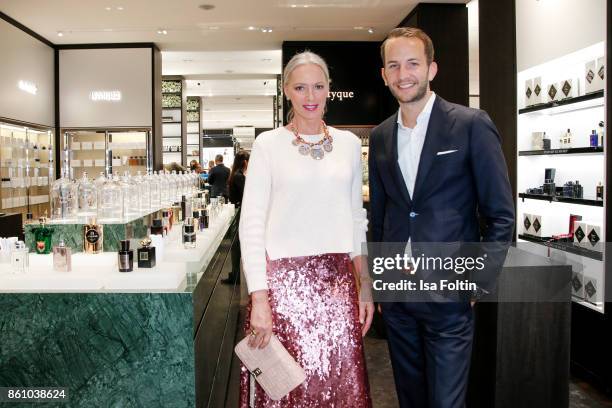 Model Petra van Bremen and Timo Weber during the Alsterhaus Beauty Opening 'Die Neue Schönheit' on October 13, 2017 in Hamburg, Germany.