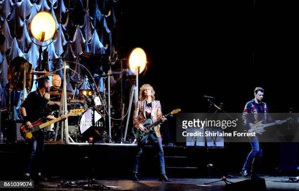 Chrissie Hynde and Martin Chambers of The Pretenders perform live on stage at O2 Apollo Manchester on October 13, 2017 in Manchester, England.