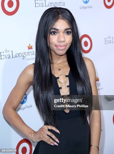 Teala Dunn attends Eva Longoria foundation annual dinner at Four Seasons Hotel Los Angeles at Beverly Hills on October 12, 2017 in Los Angeles,...
