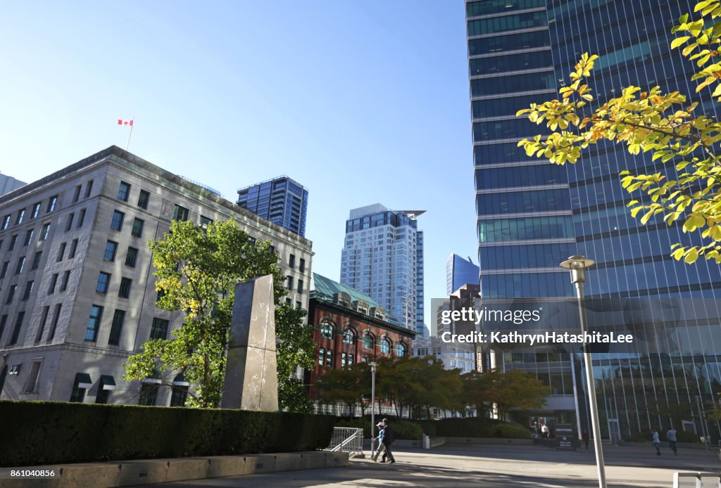 Granville Square, Downtown Vancouver, British Columbia, Canada in Autumn