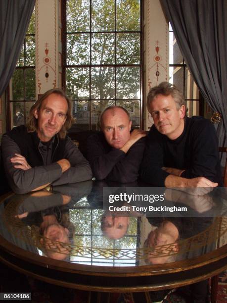 Photo of GENESIS; Mike Rutherford, Phil Collins, Tony Banks