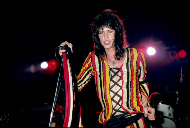 Photo of AEROSMITH and Steven TYLER; Steven Tyler performing live onstage