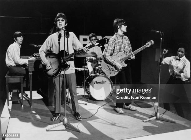 English rock and pop group Small Faces perform the single 'Sha-La-La-La-Lee' on the set of the Associated Rediffusion Television pop music television...