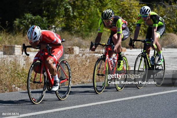 Davide Ballerini of Androni-SidermecÐBottecchia Italy leads the small peloton during Stage 4 of the 53rd Presidential Cycling Tour of Turkey 2017,...