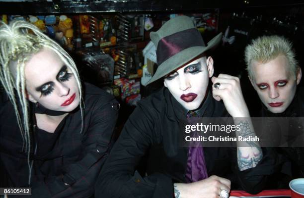 Marilyn Manson at an in-store appearance for their latest release "Lest We Forget: The Best Of" held at Hot Topic in Hollywood, Calif. On September...