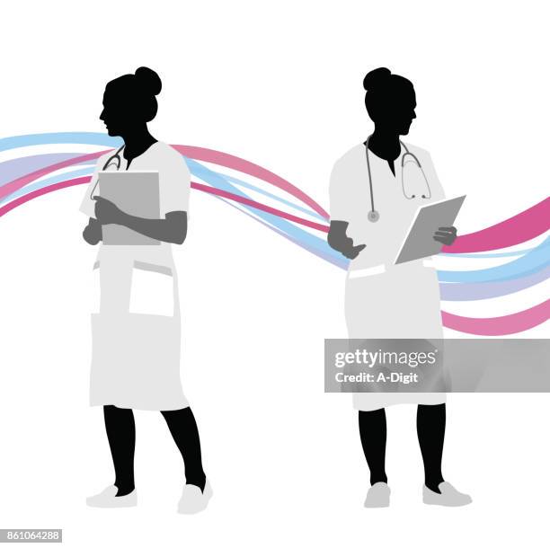 notfall/ward krankenschwestern - nursing assistant stock-grafiken, -clipart, -cartoons und -symbole