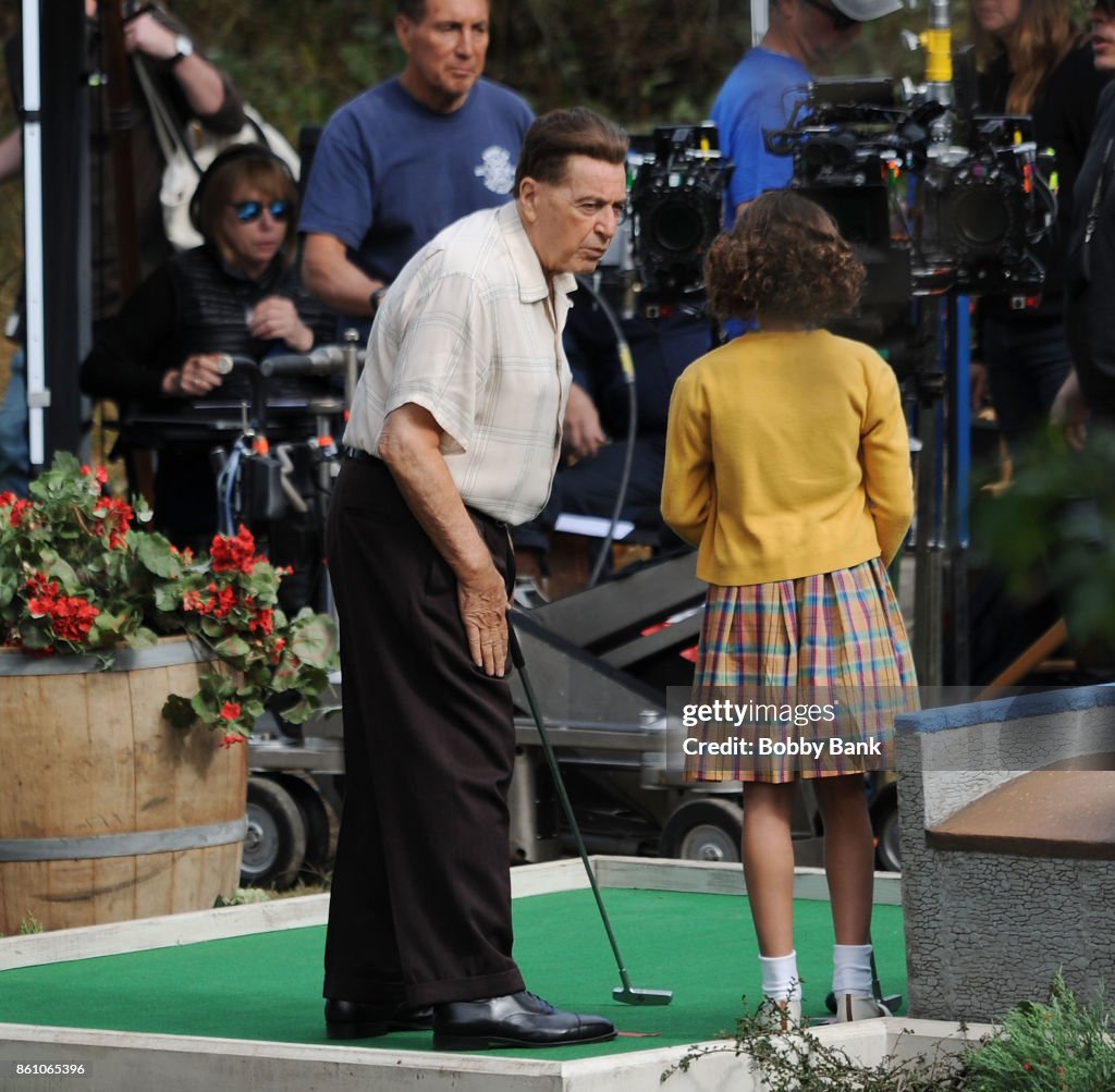 Actor Al Pacino as Jimmy Hoffa on the set of "The Irishman" on