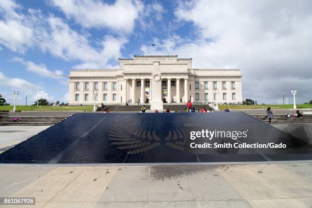 Facade of the Auckland War Memorial museum in downtown Auckland, New Zealand, October 11, 2017.