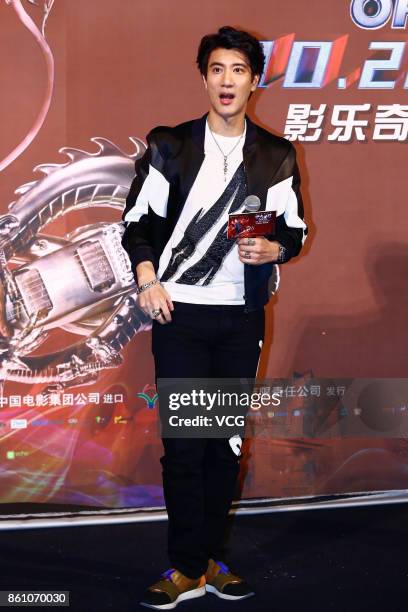 Singer Wang Lee-Hom attends the premiere of his Open Fire 3D Concert Film on October 13, 2017 in Beijing, China.