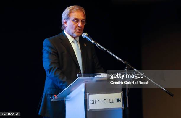 President of the Uruguayan Basketball Federation Ricardo Vairo speaks during the final presentation of Argentina-Uruguay Candidacy For FIBA World Cup...