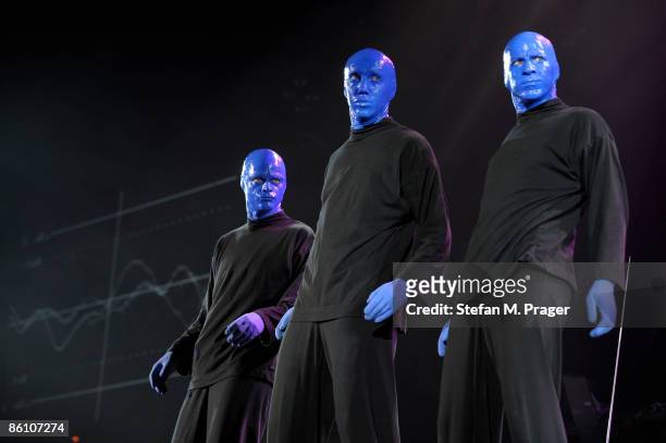 Photo of BLUE MAN GROUP, Group performing on stage