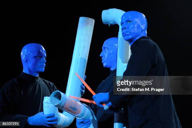 Photo of BLUE MAN GROUP, Group performing on stage
