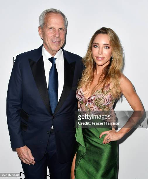 Donor Steve Tisch and Katia Francesconi attend the amfAR Gala Los Angeles 2017 at Ron Burkle's Green Acres Estate on October 13, 2017 in Beverly...
