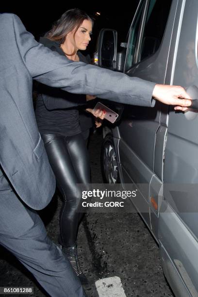 Katie Price leaving the Lancaster Gate hotel on October 13, 2017 in London, England.