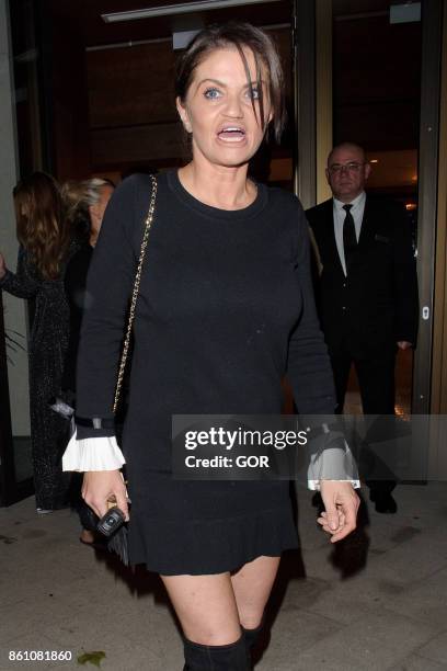 Daniella Westbrook leaving the Lancaster Gate hotel on October 13, 2017 in London, England.