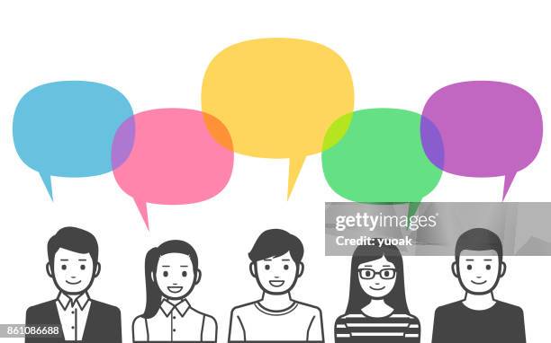 discussion - hispanic man talking stock illustrations