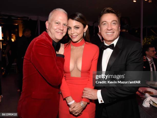 Writer/producer Ryan Murphy, TV personality Bethenny Frankel and CAA's Kevin Huvane attend the amfAR Gala Los Angeles 2017 at Ron Burkle's Green...