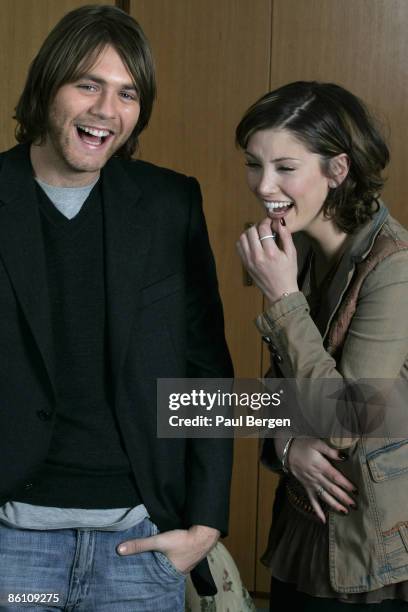 26th FEBRUARY: Photo of Brian McFADDEN and Delta Goodrem posed in The Netherlands on 26th February 2005.