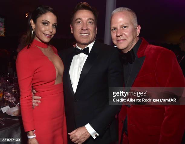 Personality Bethenny Frankel, CAA's Kevin Huvane, and producer Ryan Murphy attend the amfAR Gala 2017 at Ron Burkle's Green Acres Estate on October...
